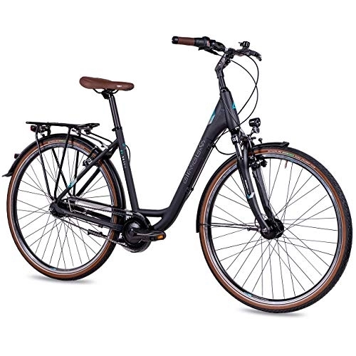 Elektrofahrräder : Airtracks 28 Zoll City Fahrrad Shimano Nexus 7 Gang - LS Cityrad CI.2820W - Rahmenhöhen 45cm und 50cm - Schwarz Matt Modell 2021 (45cm (für Körpergröße 150-165cm))