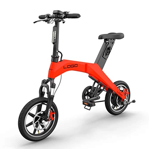 Elektrofahrräder : AISHFP 14 Zoll Smart-elektrisches Fahrrad, Leichtmetallstahlrahmen Elektro-Fahrrad, mit 350W Motor / 36V 6.6AH Lithium-Batterie, LCD-Liquid Crystal Instrumente