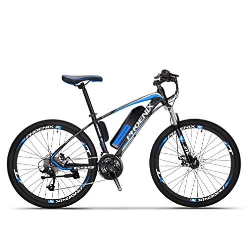 Elektrofahrräder : AISHFP Adult Electric Mountain Bike, 250W Schnee Bikes, Abnehmbare 36V 10Ah Lithium-Batterie für, 27-Gang-elektrisches Fahrrad, 26 Zoll-Räder, Schwarz
