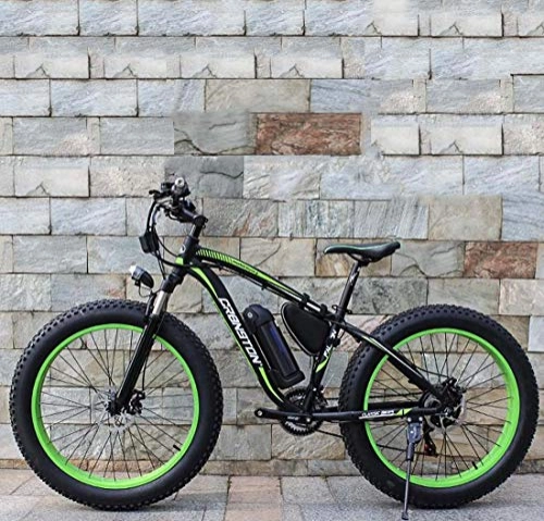 Elektrofahrräder : AISHFP Adult Elektro Fat Tire Mountainbike, 36V Lithium-Batterie-elektrisches Schnee Fahrrad, Aluminium Rahmen Offroad 26 Zoll E-Bikes, A
