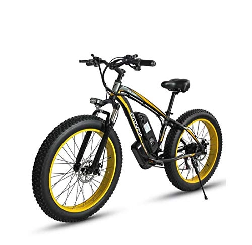Elektrofahrräder : AISHFP Erwachsene 26 Zoll Electric Mountain Bike, 48V-Lithium-Batterie-Aluminiumlegierung 18, 5 Zoll-Rahmen 27 Speed-Elektro-Schnee Fahrrad, mit LCD-Anzeige, B, 15AH