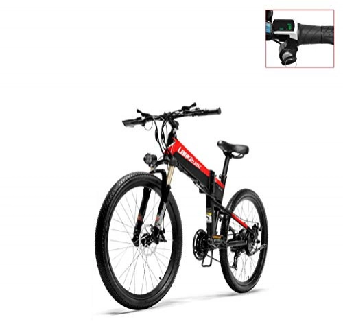 Elektrofahrräder : AISHFP Erwachsene 26 Zoll Electric Mountain Bike Soft-Schwanz, 36V Lithium-Batterie-elektrisches Fahrrad, faltbares Aluminium Rahmen, 21-Gang, B