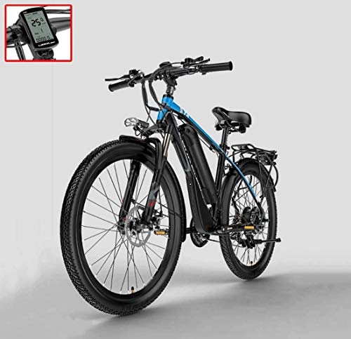 Elektrofahrräder : AISHFP Erwachsene 26 Zoll Electric Mountain Bikes, 48V Lithium-Batterie-elektrisches Fahrrad, mit Anti-Diebstahl-Alarm / Festgeschwindigkeits-Cruise / 5-Gang-Assist, A, 10.4AH