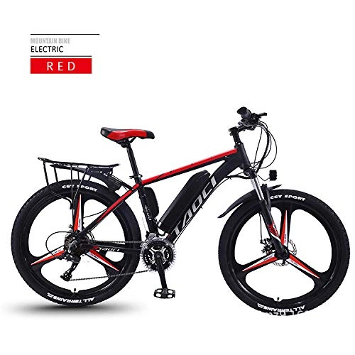 Elektrofahrräder : AKEFG 36V 350W elektrisches Fahrrad Electric Mountain Bike 26inch E-Bike 27 Beschleunigt Mens Sport Mountainbike-Lithium-Batterie Hydraulische Scheibenbremsen, Rot