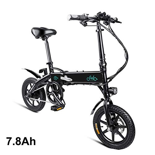 Elektrofahrräder : Akeny 1 STK Elektrisch Faltrad Faltbar Fahrrad Sicher Verstellbar Tragbar fr Fahrrad - Schwarz, 7.8Ah