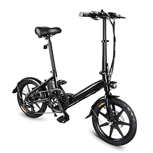 Elektrofahrräder : Alexsix Folding Electric Bicycle, 16 Inch Lightweight Aluminum Alloy Foldable Electric Bicycle with Double Disc Brake Portable for Cycling, 250W Hub Motor Casual for Outdoor Travel
