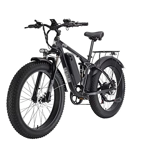 Elektrofahrräder : ALFUSA 26-Zoll-Elektrofahrräder, Schneemobile, Breitreifen-Mountainbikes, Pendlerroller, elektrounterstützte Fahrzeuge (Black 23A)