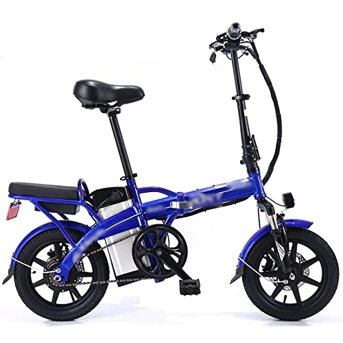 Elektrofahrräder : ALFUSA Zusammenklappbare Elektrofahrräder, Elektrofahrräder, Fahren von Batterieautos zum Mitnehmen, Stoßdämpfer-Mountainbikes Variabler Geschwindigkeit (Blue 22A)
