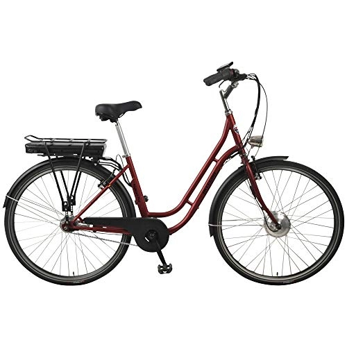 Elektrofahrräder : Allegro Boulevard Plus 03 E-Bike City Damen 45cm 28 Zoll City Elektrofahrrad, Pedelec E-Fahrrad, Bordeaux