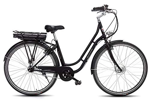 Elektrofahrräder : Allegro Boulevard Plus 03 E-Bike City Damen 45cm 28 Zoll City Elektrofahrrad, Pedelec E-Fahrrad, Schwarz