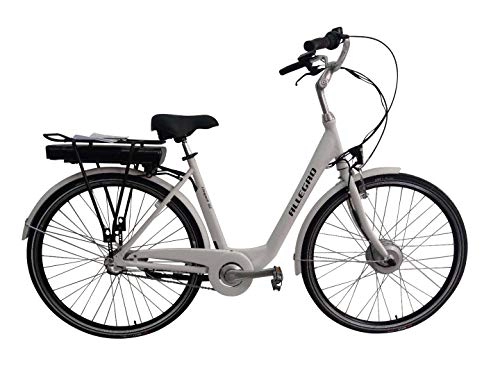 Elektrofahrräder : Allegro Elegant 02 E-Bike City Damen 45cm 28 Zoll City Elektrofahrrad, Pedelec E-Fahrrad, Weiß