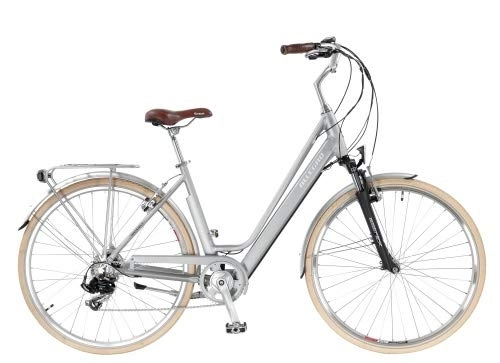 Elektrofahrräder : Allegro Invisible City Light E-Bike Damen 28 Zoll, City Elektrofahrrad, Pedelec E-Fahrrad, Silber