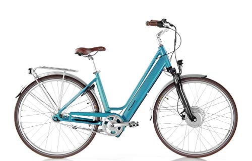 Elektrofahrräder : Allegro Invisible City Plus E-Bike Damen 46cm 28 Zoll, City Elektrofahrrad, Pedelec E-Fahrrad, Hellblau