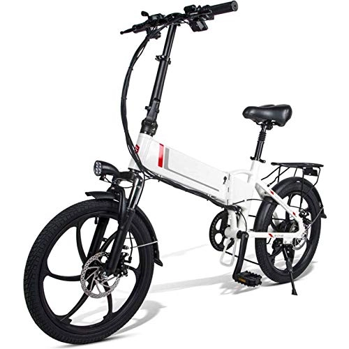 Elektrofahrräder : Amantiy Elektrisches Mountainbike, Elektro-Bike Folding Elektro-Fahrrad 48V 10.4AH, 350W for Outdoor Radfahren trainieren Reise Und Commuting Elektrisches kraftvolles Fahrrad. (Color : White)