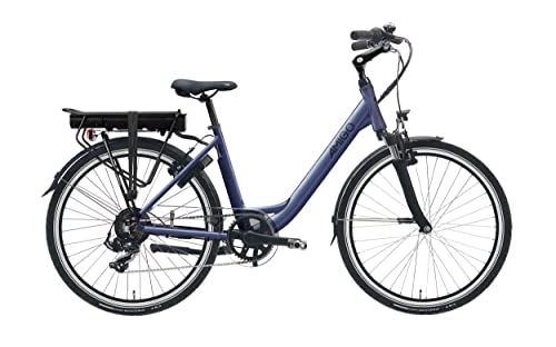Elektrofahrräder : AMIGO E-Vibe D2 Elektrofahrrad - E-Bike für Damen - Damenfahrrad 28 Zoll - Hollandrad mit Shimano 7-Gang - Geeignet ab 155-165 cm - Dunkelblau