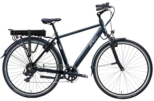 Elektrofahrräder : Amigo E-Vibe D2 Elektrofahrrad - E-Bike für Herren - Herrenfahrrad 28 Zoll - Hollandrad mit Shimano 7-Gang - Geeignet ab 165-170 cm - Grau