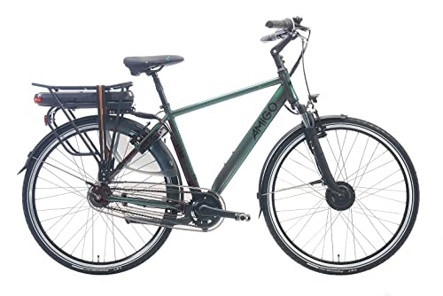 Elektrofahrräder : AMIGO E-Vibe S2+ Elektrofahrrad - E-Bike für Herren - Herrenfahrrad 28 Zoll - Hollandrad mit Shimano 7-Gang - Geeignet ab 165-170 cm - Dunkelgrün
