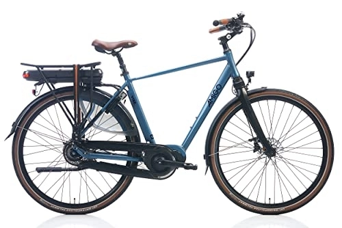 Elektrofahrräder : AMIGO E-Vibe S3 Elektrofahrrad - E-Bike für Herren - Herrenfahrrad 28 Zoll - Hollandrad mit Shimano 8-Gang - Geeignet ab 180-190 cm - Hellblau