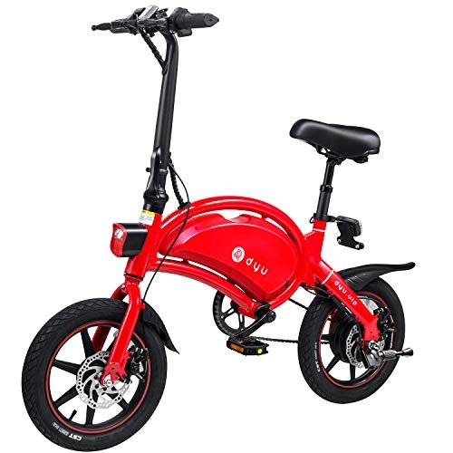 Elektrofahrräder : ANCHEER 14 Zoll Klapp-E-Bike 250W 36V 10Ah Wasserdichtes Elektrofahrrad mit 15-Meilen-Reichweite, Scheibenbremsen, APP-Geschwindigkeitseinstellung, 18 KG Pedelec (Rot)