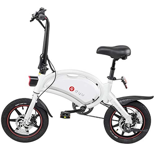 Elektrofahrräder : ANCHEER 14 Zoll Klapp-E-Bike 250W 36V 10Ah Wasserdichtes Elektrofahrrad mit 15-Meilen-Reichweite, Scheibenbremsen, APP-Geschwindigkeitseinstellung, 18 KG Pedelec (Weiß)