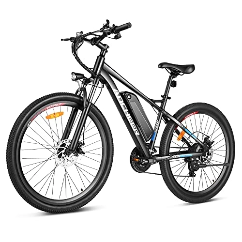 Elektrofahrräder : ANCHEER 27.5 Zoll E-Bike / Mountainbike Herren, Elektrofahrrad / Pedelec mit 36V / 48V-10.4Ah Akku | 360Wh / 480Wh & LCD-Display & 21 Gang und 250W Hinterradmotor für 25 km / h (braun)