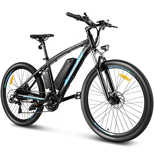 Elektrofahrräder : ANCHEER 27, 5 Zoll Elektro-Mountainbike für Erwachsene, E-Bike 250 W mit Lithium-Ionen-Akku 36 V 10 Ah, Elektrofahrrad mit LCD-Display, 21 Gang