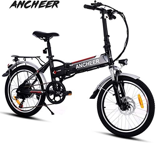 Elektrofahrräder : ANCHEER Elektrofahrrad e Bike, 25-50km / h Meilen Kilometerstand, 36V 8AH Akku 7 Gang Getriebe 20 Zoll