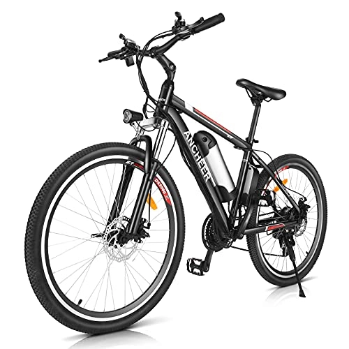Elektrofahrräder : ANCHEER Elektrofahrrad Ebike Mountainbike, 26" / 27.5" Elektrisches Fahrrad mit 36V 8Ah / 10Ah / 12.5Ah Lithium-Batterie und Shimano 21-Gang (26" Wanderer 8Ah)