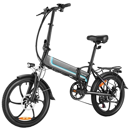 Elektrofahrräder : ANCHEER Unisex-Adult W57 e Bike, Black, 20inch
