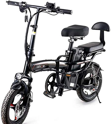 Elektrofahrräder : Art Jian 14-Zoll-Reifen Electric Bikes, 25Km / H 22Ah Lithium-Batterie-Doppelscheibenbremsen Commuting Elektro-Fahrrad