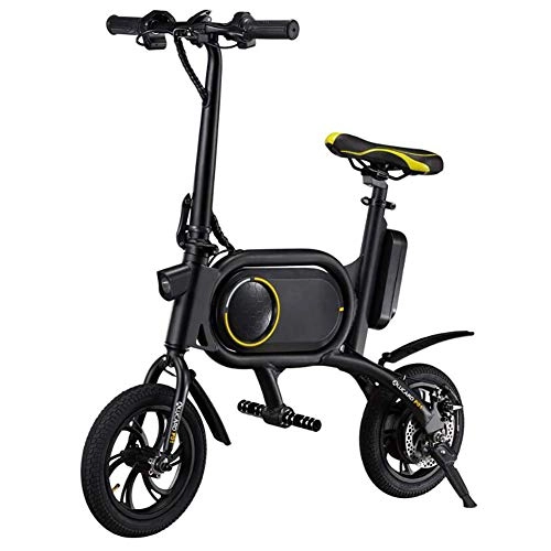 Elektrofahrräder : Art Jian Tragbare Falten elektrisches Fahrrad, 12-Zoll-36V E-Bike 5.2Ah Lithium-Batterie 350W Stadt Fahrraddoppelscheibenbremse Elektro-Fahrrad