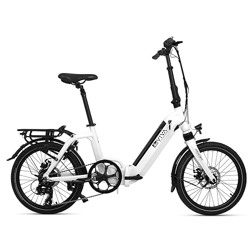 Elektrofahrräder : AsVIVA E-Bike Faltrad B13 mit 36V 15, 6Ah Li-Ion Akku, extrem kompakt | 20" Klapprad mit 6 Gang Shimano Kettenschaltung, Heckmotor, Scheibenbremsen | weiß