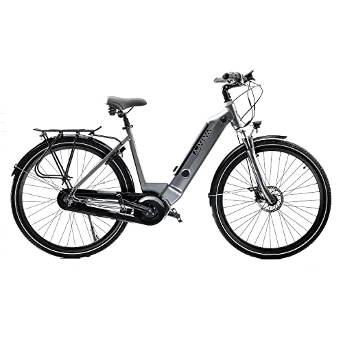 Elektrofahrräder : AsVIVA E-Bike Hollandrad B14 Rahmenhöhe 55 cm I 28 Zoll Pedelec in grau oder weiß I hochwertiges Elektrobike mit extra starkem Akku I City-Fahrrad mit Mittelmotor für Damen & Herren