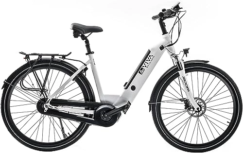 Elektrofahrräder : AsVIVA E-Bike Hollandrad B14 Rahmenhöhe 55 cm I 28 Zoll Pedelec in weiß oder grau I hochwertiges Elektrobike mit extra starkem Akku I City-Fahrrad mit Mittelmotor für Damen & Herren