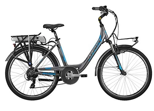 Elektrofahrräder : Atala Modell 2019 Elektrofahrrad E-Run FS 26 6 Gang Ecologico 418wh Antrcite - blau Einheitsgröße 45