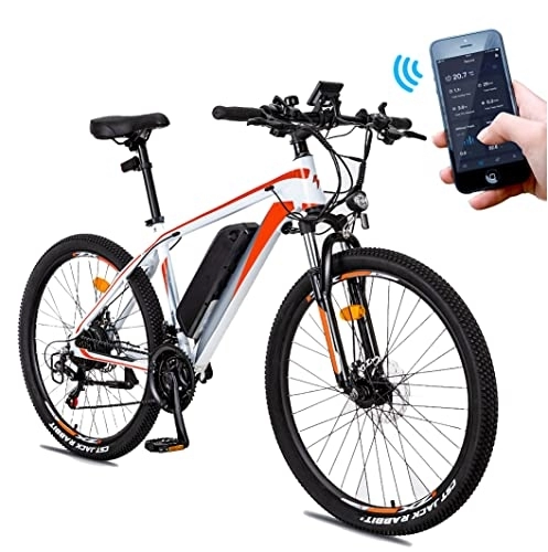 Elektrofahrräder : Azkoeesy E-Bike 26 Zoll Elektrofahrrad Citybike Mountainbike 36V 10AH 25km / h mit LED-Licht, Max Bis 120kg (Weiß#)