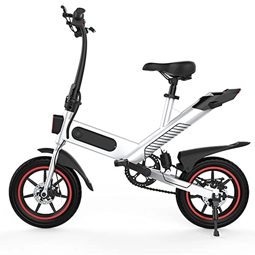 Elektrofahrräder : Azkoeesy Elektro Faltfahrrad 14 Zoll E-Bike, Faltbares E-Bike 36V für Damen Herren Jungen Fahrräder (Weiß)