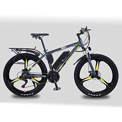 Elektrofahrräder : AZUOYI 26 Zoll E-Bike Elektrofahrrad mit 36V 13 Ah Lithium-Akku, Mountainbike Shimano 21-Gang 350W Motor Elektrisches Fahrrad, Gelb, 36V13AH