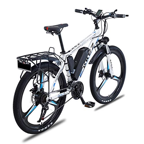 Elektrofahrräder : AZUOYI 26 Zoll E-Bike Elektrofahrrad mit 36V 13 Ah Lithium-Akku, Mountainbike Shimano 21-Gang 350W Motor Elektrisches Fahrrad, Weiß, 36V10AH