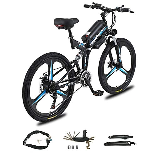 Elektrofahrräder : AZUOYI Elektrofahrrad Faltbar Ebike Mountainbike, 26" Elektrisches Fahrrad Mit 36V 10Ah 350W Lithium-Batterie Und Shimano 21-Gang