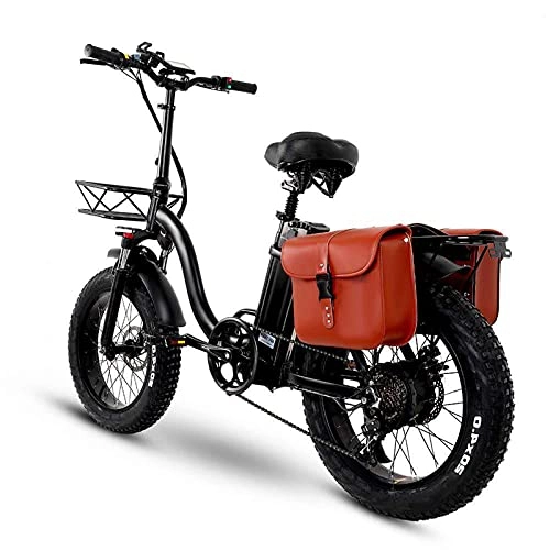 Elektrofahrräder : BAHAOMI Elektrofahrrad 48V Lithium Batterie Schnee Ebike Elektrisches Mountainbike Für Erwachsene 20 Zoll 4.0 Fat Reifen Faltendes All Terrain E-Bike Scheibenbremse Vorne Und Hinten, 48V 24AH 750W