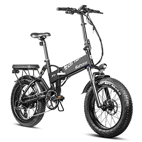 Elektrofahrräder : BAYES Eahora X7 PRO ALU E-Bike 20" Faltrad Elektrofaltrad Fat Tire Fatbike Akku 48V