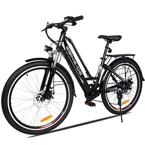 Elektrofahrräder : Beautytalk- 26 Zoll Elektrofahrrad E-Bike E-Mountainbike 35km / h Mountainbike Elektro Fahrrad mit Kapazitt Lithium-Akku, LED-Anzeige, 250W Max. (4) (Schwarz)