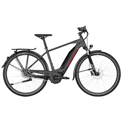 Elektrofahrräder : Bergamont E-Horizon N8 CB 500 Pedelec Elektro Trekking Fahrrad grau / rot 2019: Gre: 60cm (186-201cm)