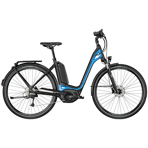 Elektrofahrräder : Bergamont E-Ville Deore Pedelec Elektro Trekking Fahrrad schwarz / blau 2018: Größe: 52cm (171-176cm)