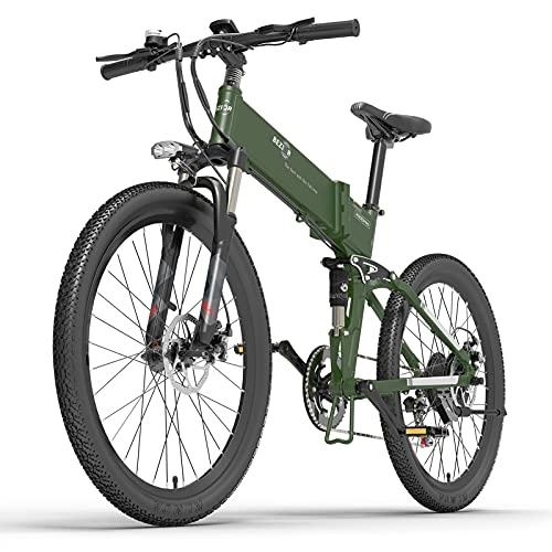 Elektrofahrräder : Bezior E Bike Mountainbike Jeep E-Bike 500w 26-Zoll-elektrofahrrad E-bike10.4ah Batterie 100 Km Reichweite X500pro(Green)
