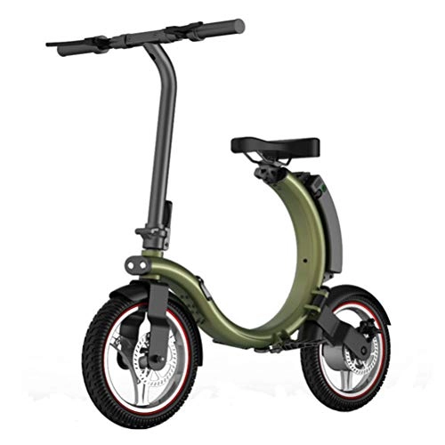 Elektrofahrräder : BGLMX Elektrofahrräder Für Erwachsene, C-Faltbare E-Bikes Für Männer Und Frauen City Outdoor, 14 in Lightweight Commuting Elektrofahrrad, 350 W Motor / 36V 5, 2 Ah, Herausnehmbarer Akku, Grün