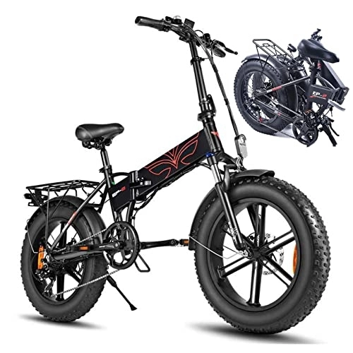 Elektrofahrräder : BiiKoon Faltbare Elektrofahrräder for Erwachsene Teenager Elektrofahrrad Fetter Reifen E-Bike Bergstrand Schnee 7-Gang-Getriebe mit Abnehmbarer 48-V-13-a-lithiumbatterie (Color : Black)