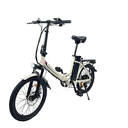 Elektrofahrräder : BIKELSY Alu 20" Klappbar Elektrofahrrad Faltbike E-Bike ebike (Weiss)