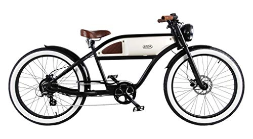 Elektrofahrräder : Blast Bikes - The Classic Black + Beige Greaser - Retro Pedelec Vintage Fahrrad Schwarz